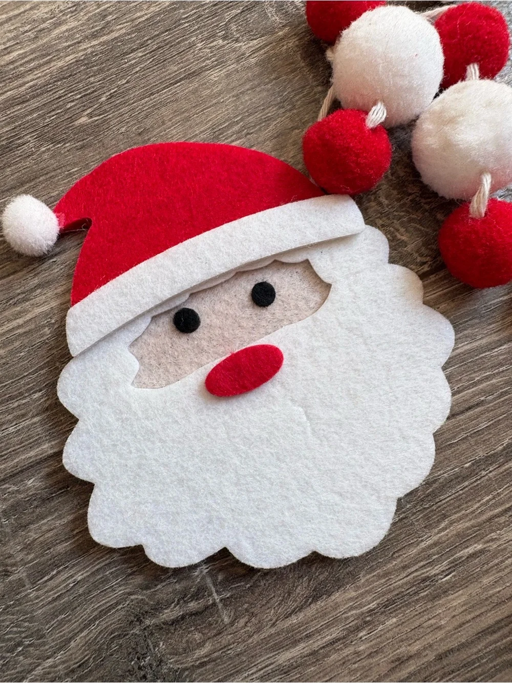Ho Ho Ho Santa Felt Garland - Red and White Holiday Décor